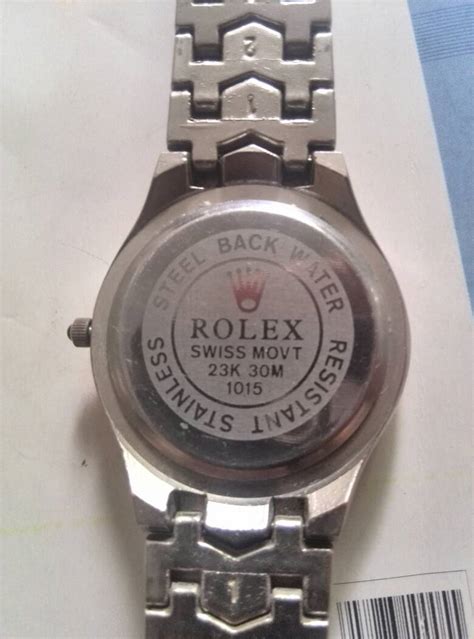 rolex swiss movt 23k 30m stainless steel back water resistant